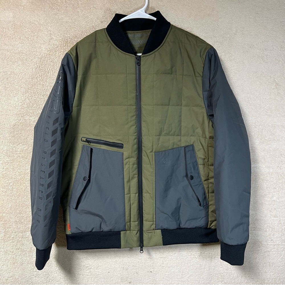 Super 73 Quilted Bomber Jacket Mens Large Green